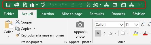 Excel formation - La barre d'accès rapide - 01