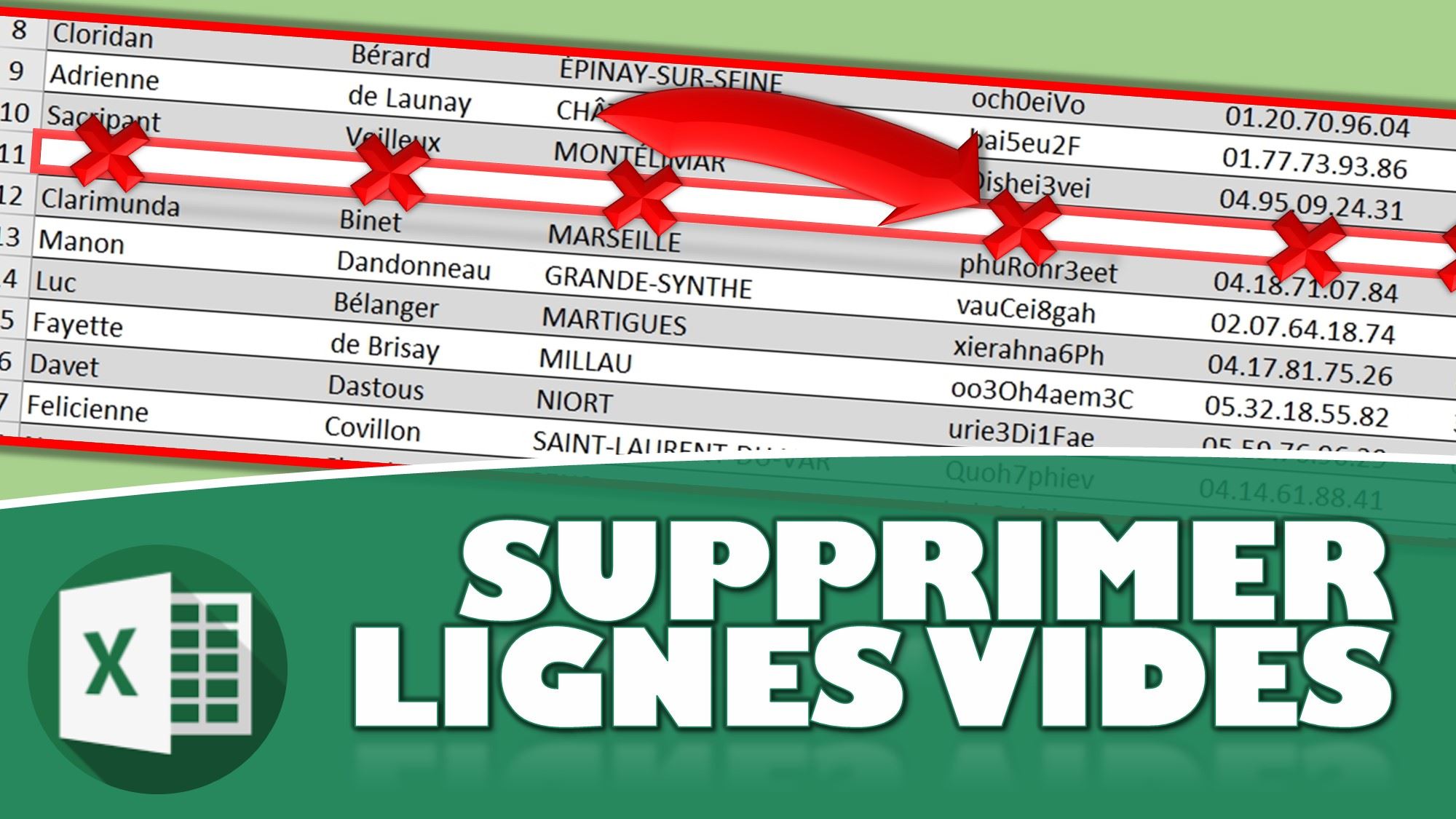 comment supprimer plusieurs cellules vides sur excel