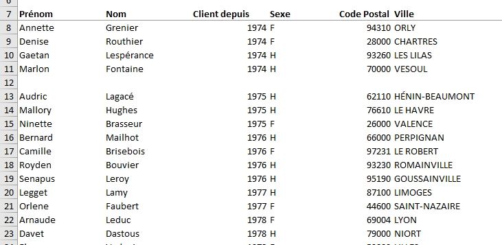 Excel formation - Ajouter ligne automatiquement - 07