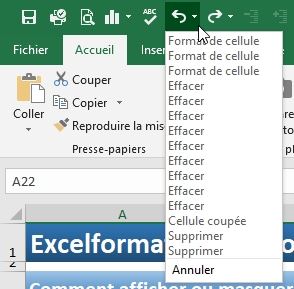 Excel formation - annuler des bêtises - 07