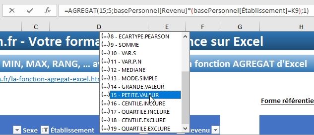 Excel formation - La fonction AGREGAT - 08