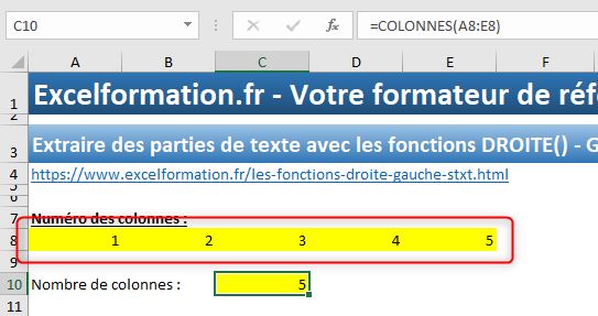 Excel formation - feuille colonne ligne - 16