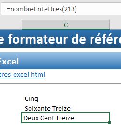 Excel formation - chiffres en lettres - 05