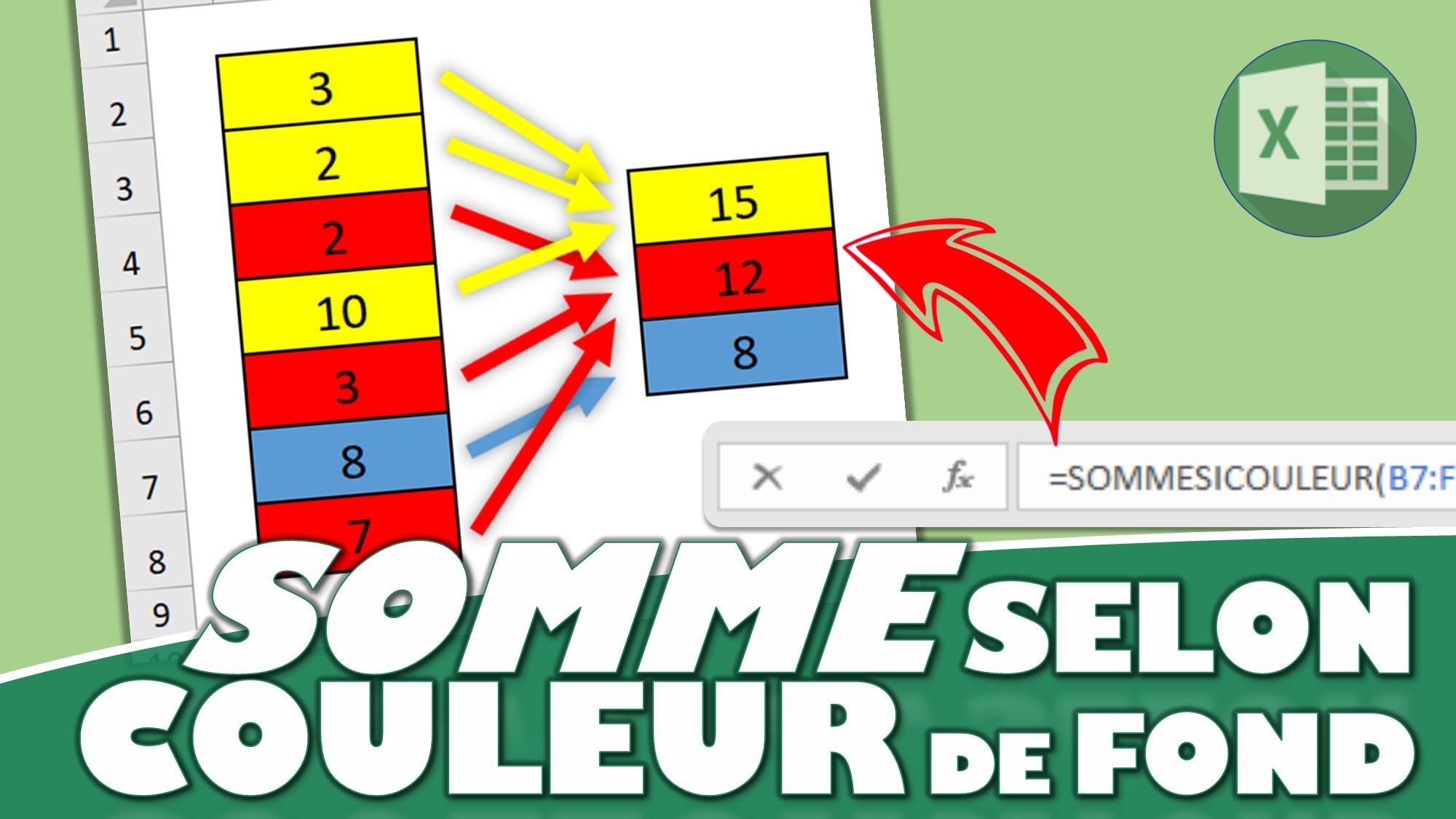 Comment réaliser une somme des cellules en fonction de leur couleur sur Excel ? La fonction