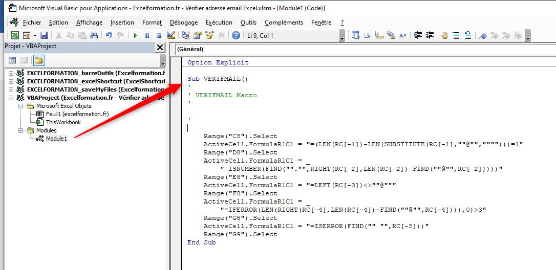 Comment vérifier qu’une adresse mail est valide sur Excel ? Excel formation