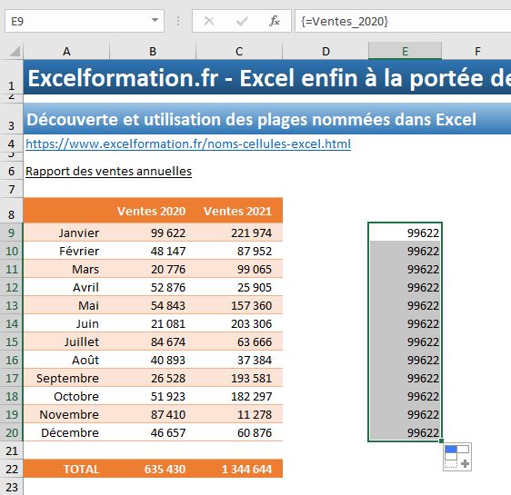 Découvrir les plages nommées d’Excel utilisation et intérêt ! Excel formation