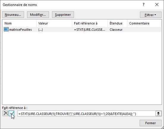 Excel formation - fonction pour lister le nom des feuilles - 11