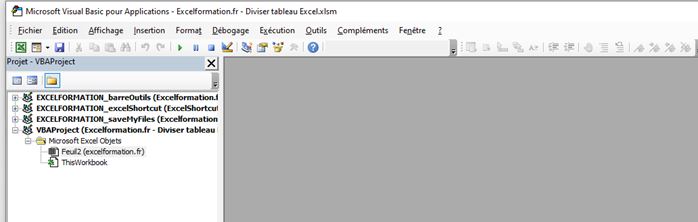 comment séparer tableau excel