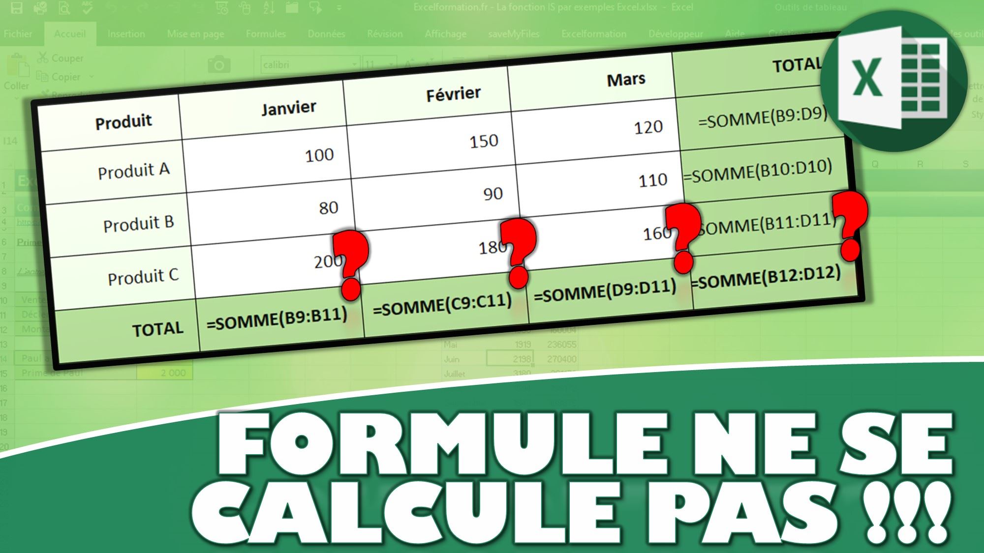 Pourquoi ma formule ne se calcule pas sur Excel ? Excel formation