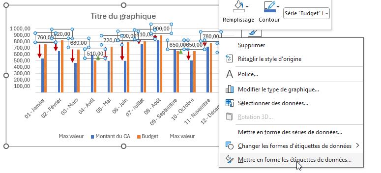 Excel formation - 0045-graphiqueEcartsFleches - 17