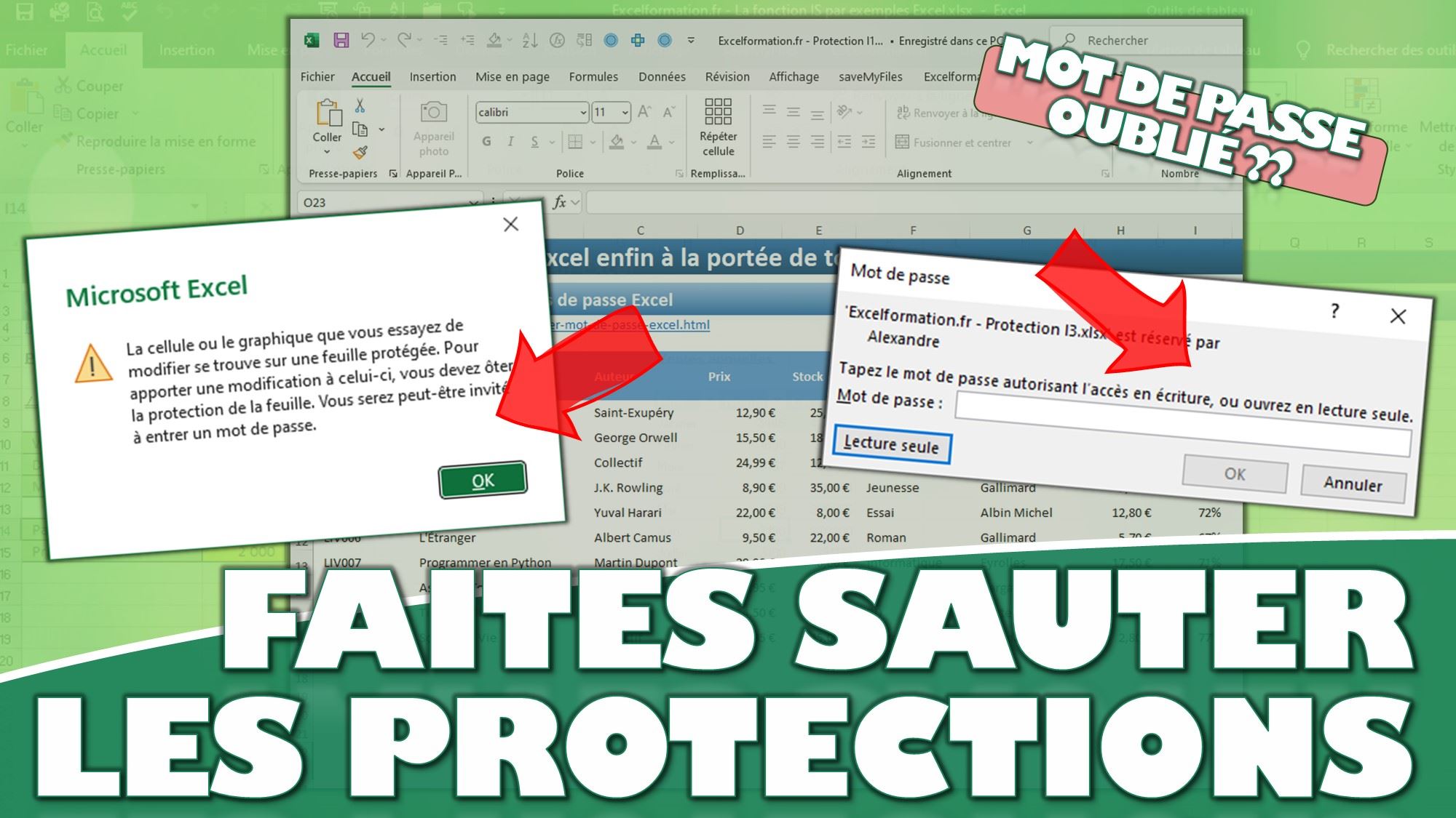 Mot de passe oublié ? Découvrez comment supprimer les protections Excel — free download