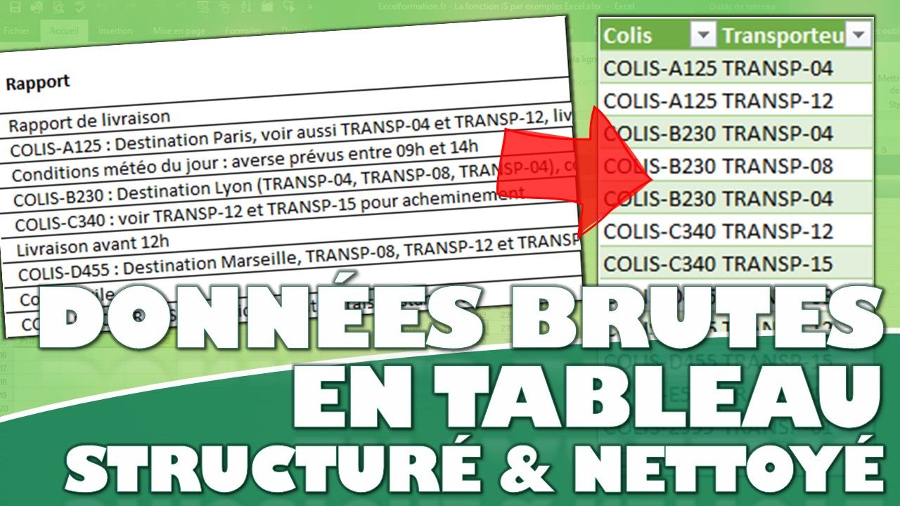 Comment transformer du texte brut en tableau structuré sur Excel avec ...